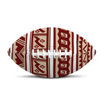 Red And Beige Southwestern Pattern Print Rugby Ball