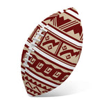 Red And Beige Southwestern Pattern Print Rugby Ball