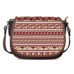 Red And Beige Southwestern Pattern Print Saddle Bag