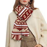 Red And Beige Southwestern Pattern Print Scarf