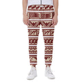 Red And Beige Southwestern Pattern Print Joggers