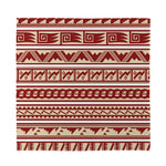 Red And Beige Southwestern Pattern Print Silk Bandana