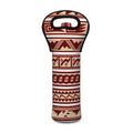 Red And Beige Southwestern Pattern Print Single Neoprene Wine Tote