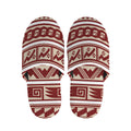 Red And Beige Southwestern Pattern Print Slippers