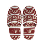 Red And Beige Southwestern Pattern Print Slippers