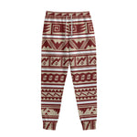 Red And Beige Southwestern Pattern Print Sweatpants