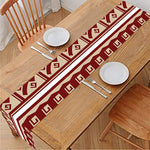Red And Beige Southwestern Pattern Print Table Runner
