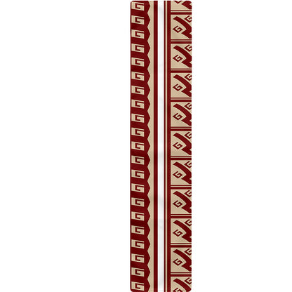 Red And Beige Southwestern Pattern Print Table Runner