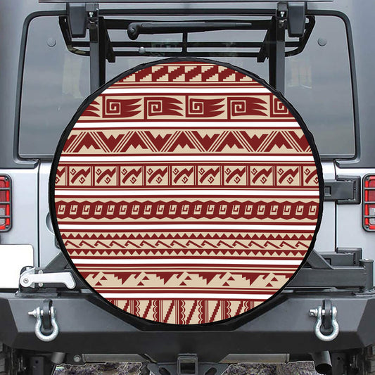Red And Beige Southwestern Pattern Print Tire Cover