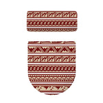 Red And Beige Southwestern Pattern Print Toilet Lid And Tank Cover Set