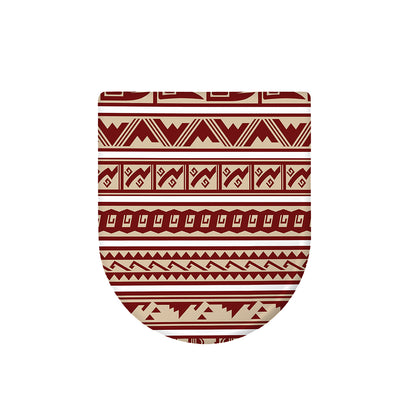 Red And Beige Southwestern Pattern Print Toilet Lid Cover