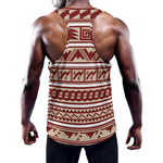 Red And Beige Southwestern Pattern Print Training Tank Top