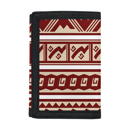 Red And Beige Southwestern Pattern Print Trifold Wallet