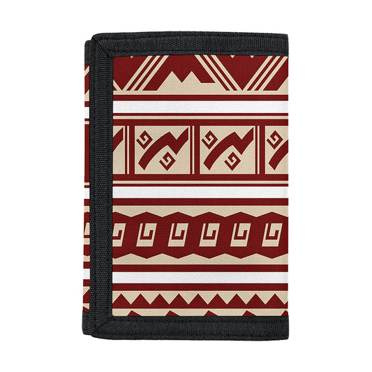 Red And Beige Southwestern Pattern Print Trifold Wallet
