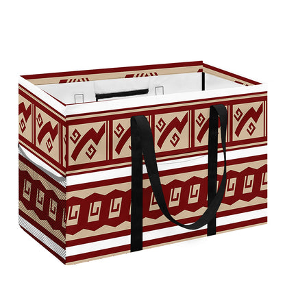 Red And Beige Southwestern Pattern Print Utility Tote Bag