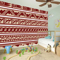 Red And Beige Southwestern Pattern Print Wall Sticker
