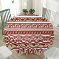Red And Beige Southwestern Pattern Print Waterproof Round Tablecloth