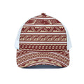 Red And Beige Southwestern Pattern Print White Mesh Trucker Hat