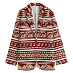 Red And Beige Southwestern Pattern Print Women's Blazer