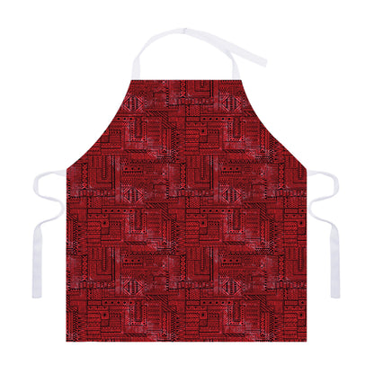 Red And Black African Ethnic Print Adjustable Apron