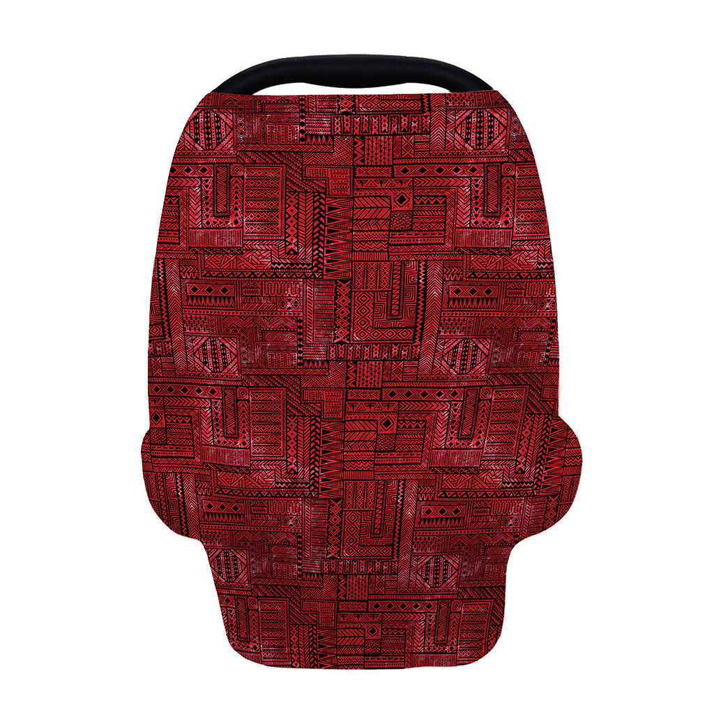 Red And Black African Ethnic Print Baby Seat Cover