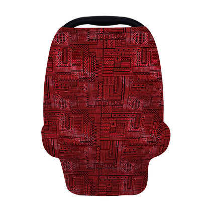 Red And Black African Ethnic Print Baby Seat Cover