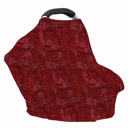 Red And Black African Ethnic Print Baby Seat Cover