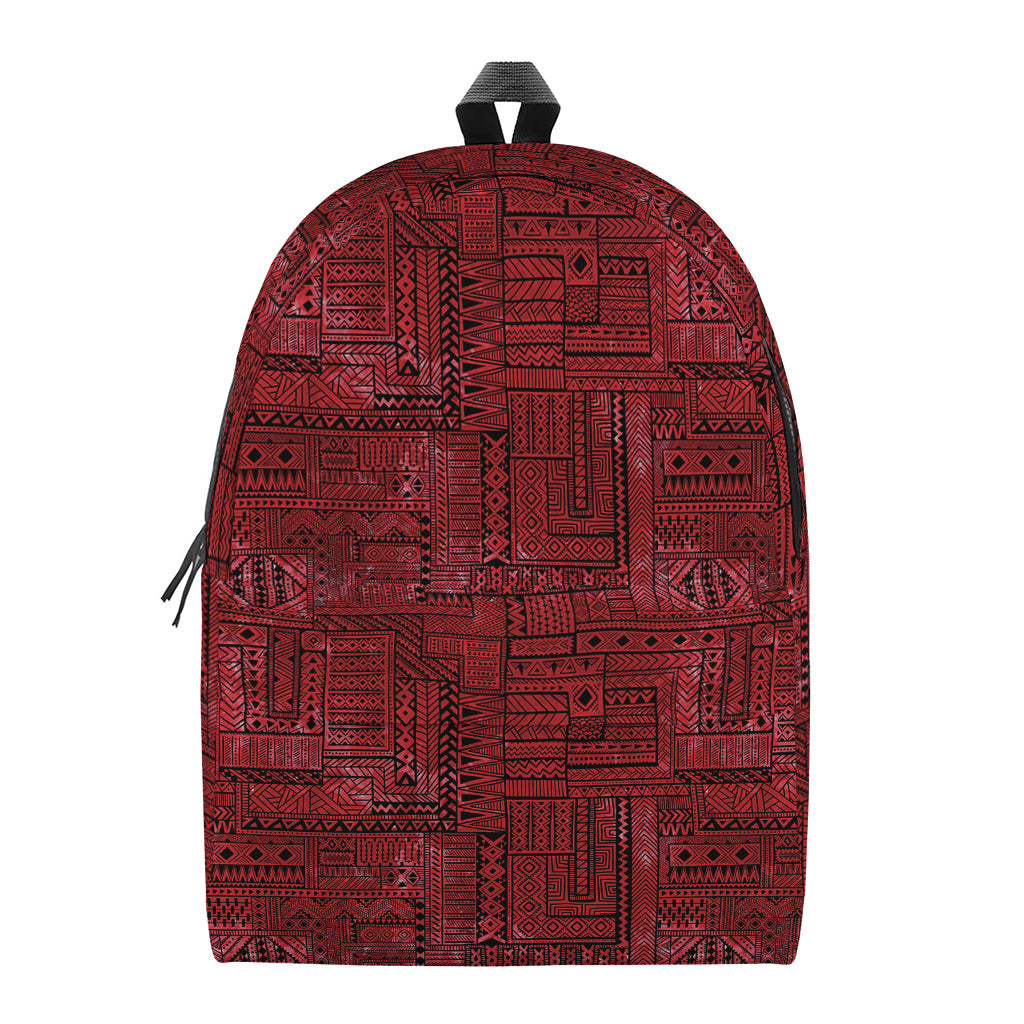 Red And Black African Ethnic Print Backpack