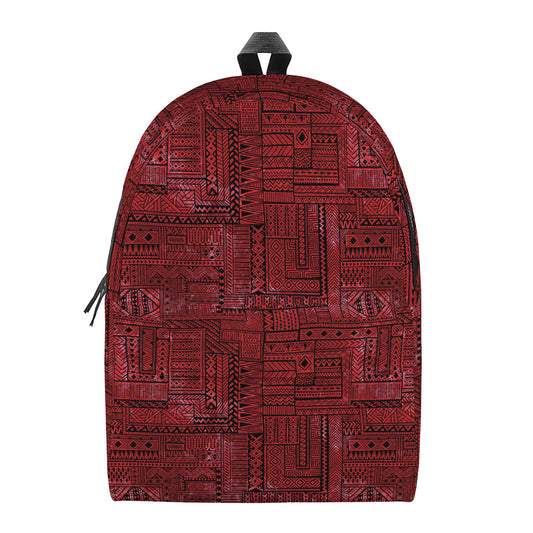 Red And Black African Ethnic Print Backpack