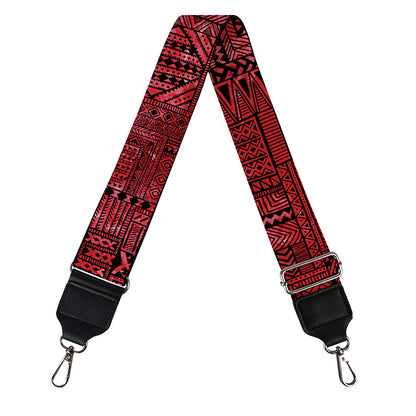 Red And Black African Ethnic Print Bag Strap