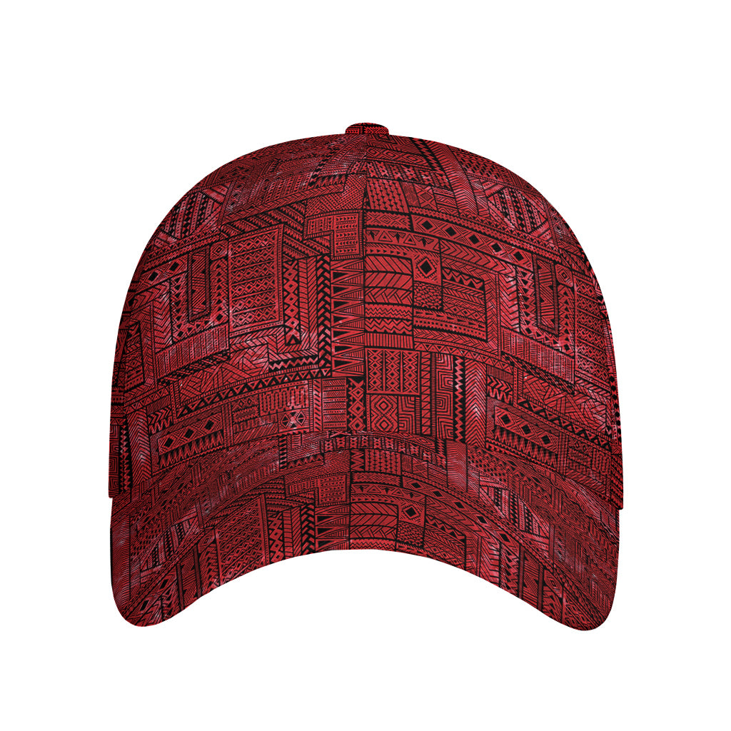 Red And Black African Ethnic Print Baseball Cap