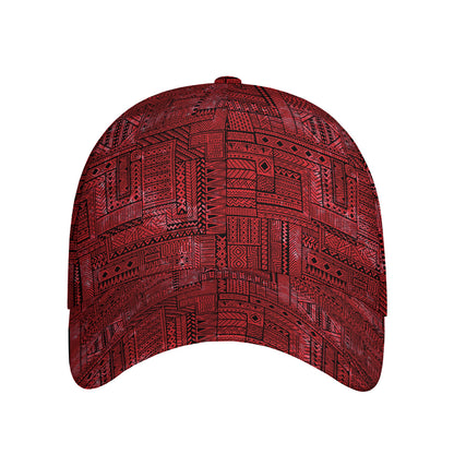 Red And Black African Ethnic Print Baseball Cap