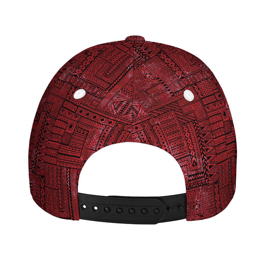 Red And Black African Ethnic Print Baseball Cap