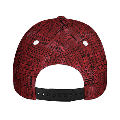 Red And Black African Ethnic Print Baseball Cap