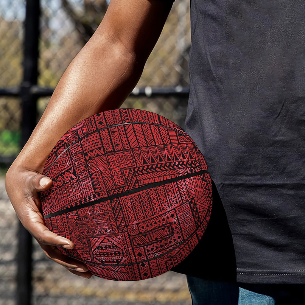Red And Black African Ethnic Print Basketball