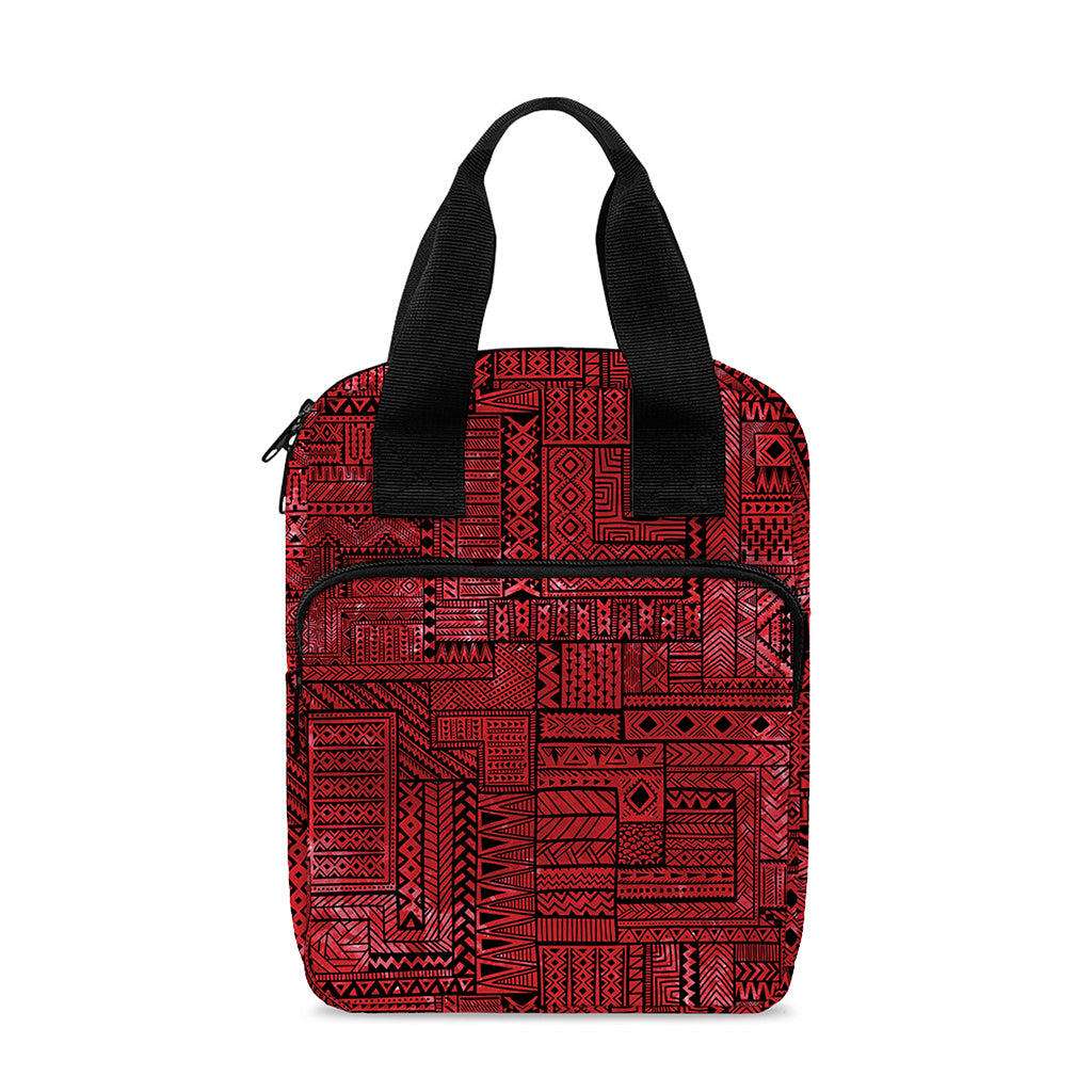 Red And Black African Ethnic Print Bible Tote Bag