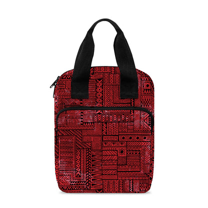 Red And Black African Ethnic Print Bible Tote Bag