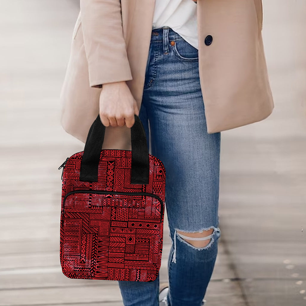 Red And Black African Ethnic Print Bible Tote Bag