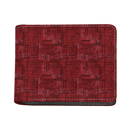 Red And Black African Ethnic Print Bifold Wallet