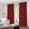 Red And Black African Ethnic Print Dimout Grommet Curtains