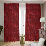 Red And Black African Ethnic Print Blackout Pencil Pleat Curtains