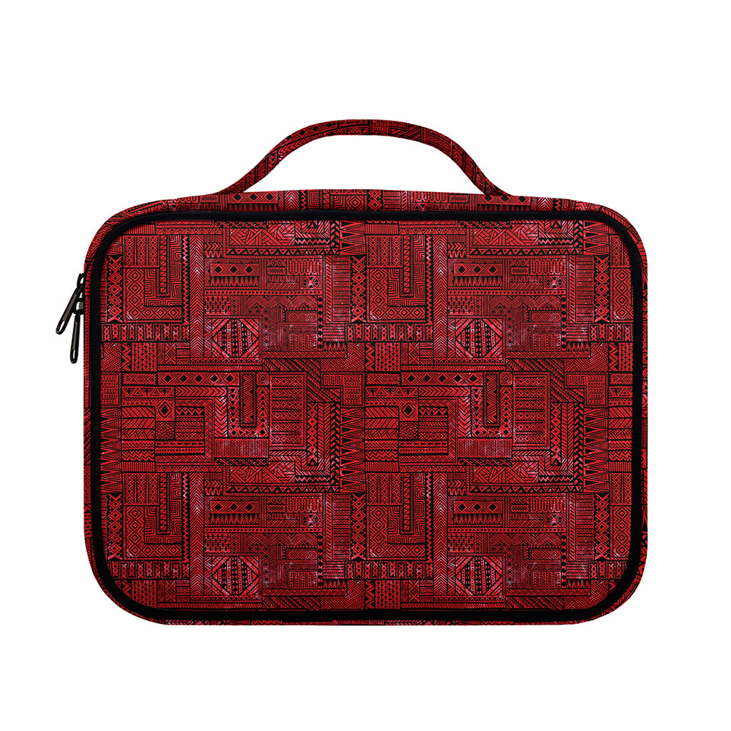 Red And Black African Ethnic Print Briefcase Bible Bag