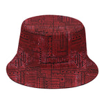 Red And Black African Ethnic Print Bucket Hat