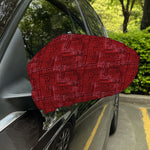 Red And Black African Ethnic Print Car Side Mirror Covers