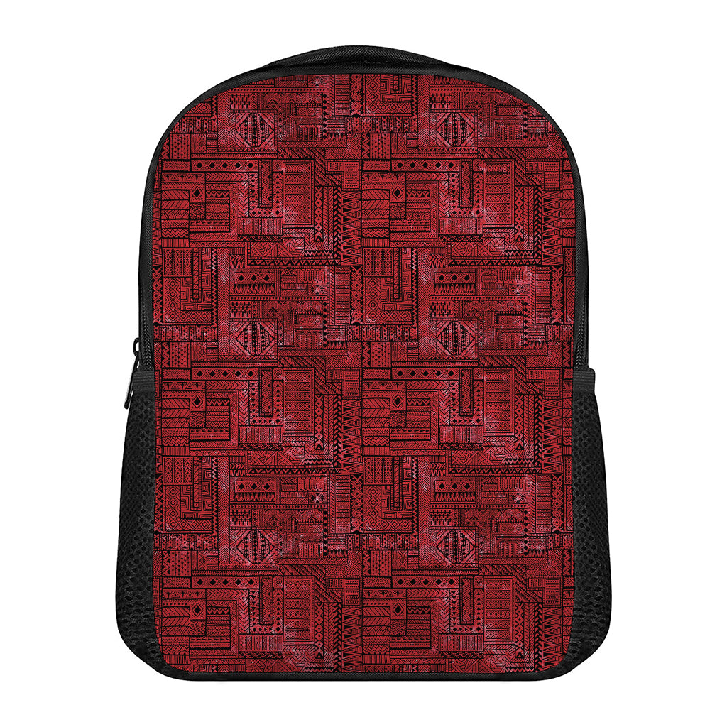 Red And Black African Ethnic Print Casual Backpack