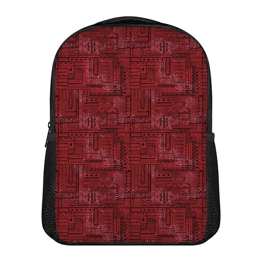 Red And Black African Ethnic Print Casual Backpack