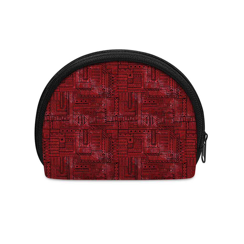 Red And Black African Ethnic Print Coin Purse