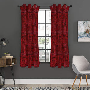 Red And Black African Ethnic Print Curtain
