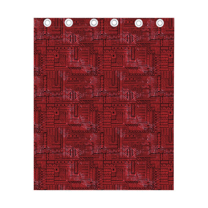 Red And Black African Ethnic Print Curtain