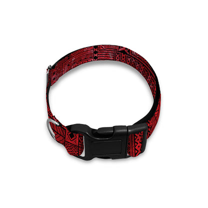 Red And Black African Ethnic Print Dog Collar